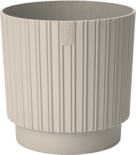 Květináč MIKA Cyli Petit ECO z recyklovaného plastu 14 cm mandlový