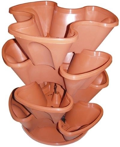 Závěsná kaskádová zahradní květináčová sada, průměr 35 cm, 4 díly, mix barev