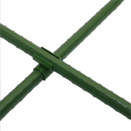 Křížová rohová spojka na zahradní tyčky 11 mm, zelená (10 ks)
