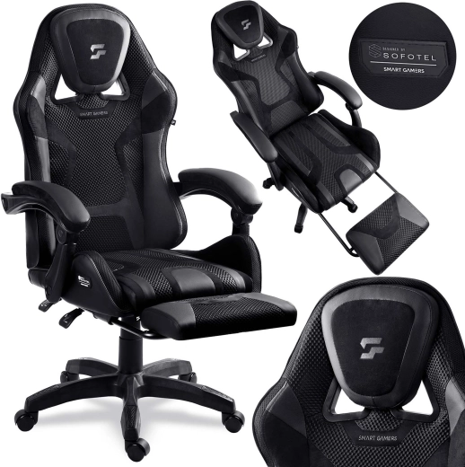 Herní otočná židle s podnožkou Sofotel Specter