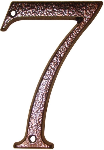 Domovní číslo 7, hnědé, zinek