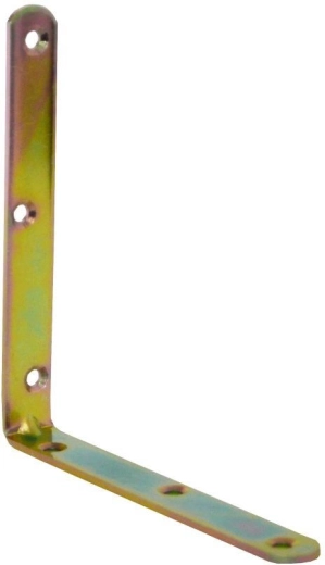 Úhelník s prolisem žlutý pozink 140 × 18 × 3 mm (10 ks)
