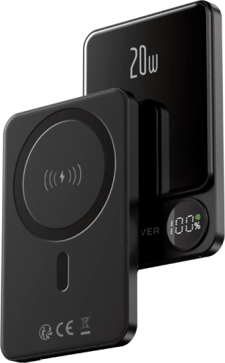 Forever magnetická bezdrátová powerbanka 5000 mAh 20W s MagSafe, černá