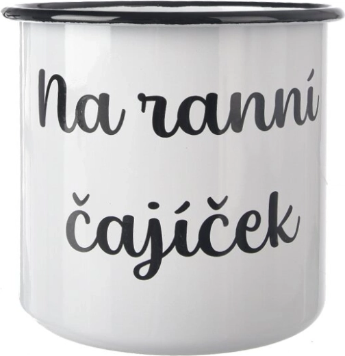 Smaltovaný hrnek Čajíček bílý 1 l