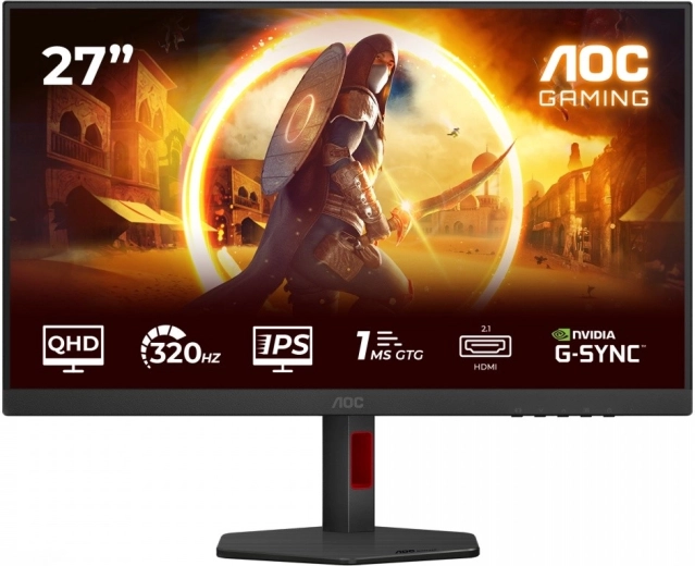 AOC 27" herní monitor Q27G4SRU Fast IPS 320 Hz, QHD, HDMI/DP, pivot, reproduktory