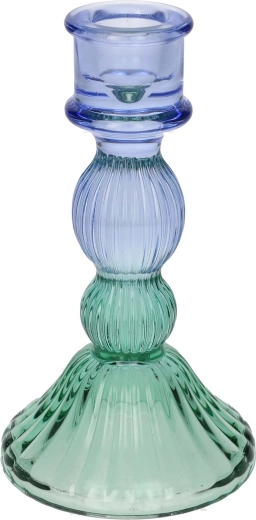Svícen Lior 4,8 × 15 cm – zeleno‑fialový