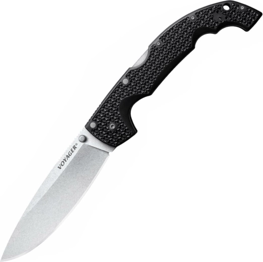 Taktický zavírací nůž Cold Steel Voyager Extra Large Drop Point, 14 cm, stonewash, černý, Griv-Ex