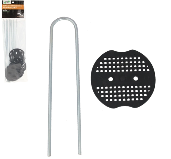 Sada 6 kolíků 25 cm pro upevnění agrotextilie