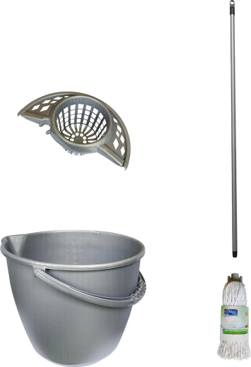 Úklidový set s mopem a vědrem 11 l, bavlněné provázky 160 g