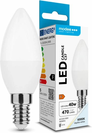 LED svíčková žárovka E14 4,9 W 470 lm studená bílá
