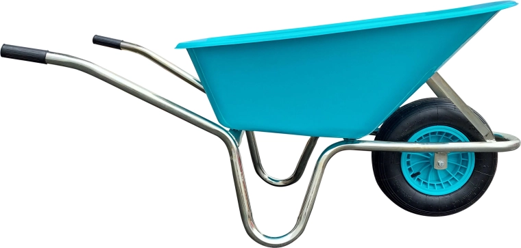 zahradní kolečko LIVEX s plastovou korbou 100 l tyrkysové, pozinkovaný rám
