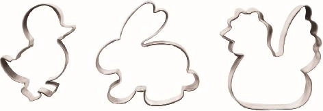 Velikonoční vykrajovátka na cukroví – kuře, slepice a zajíc, sada 3 ks