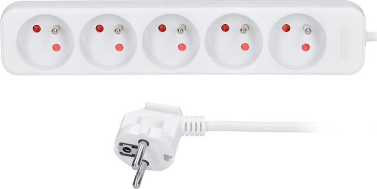 Solight prodlužovací přívod s 5 zásuvkami, bílý, 1,5 m