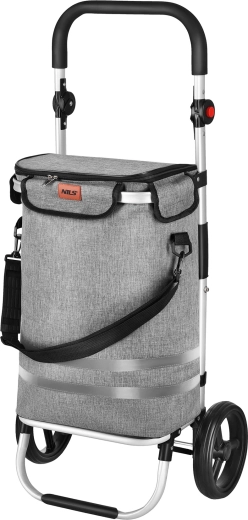 Skládací nákupní vozík 50 l šedý NILS Premium
