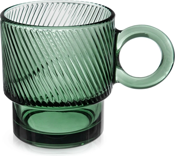 Zelený skleněný hrnek VERDE 300 ml