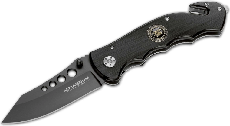 Magnum USN Seals záchranářský kapesní nůž 8 cm, černý hliník