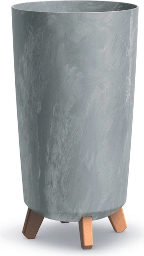 Květináč s nohami Gracia Tubus Slim betonový efekt 24 cm, šedý