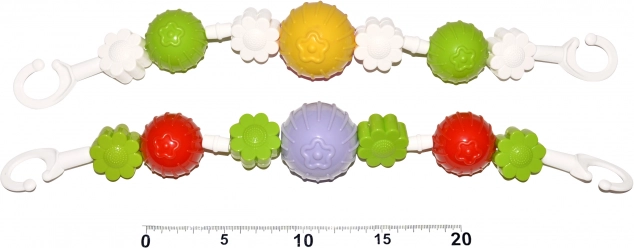 Řetěz na kočárek kytičky a koule