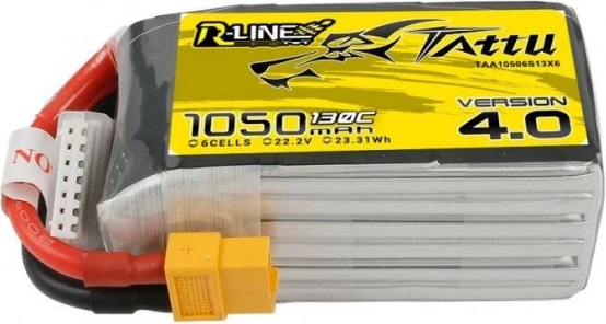 Tattu R-Line verze 4.0 LiPo baterie 1050mAh 22,2V 130C 6S