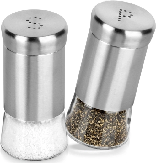 Skleněná solnička a pepřenka 140 ml, sada 2 ks