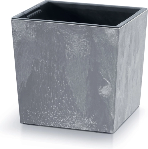 Květináč Urbi Square Low s vkladem 30 cm, betonový efekt, marengo