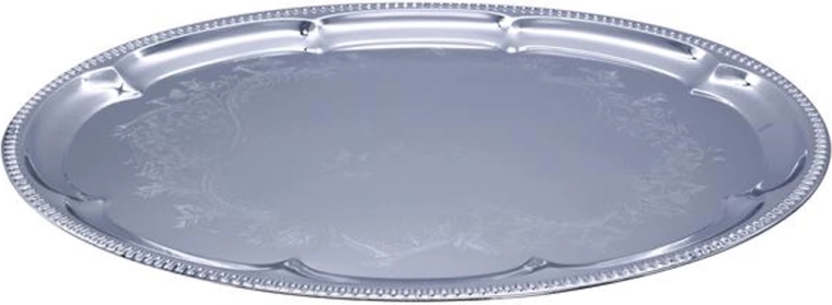Oválný chromový podnos 40,6 × 29 cm