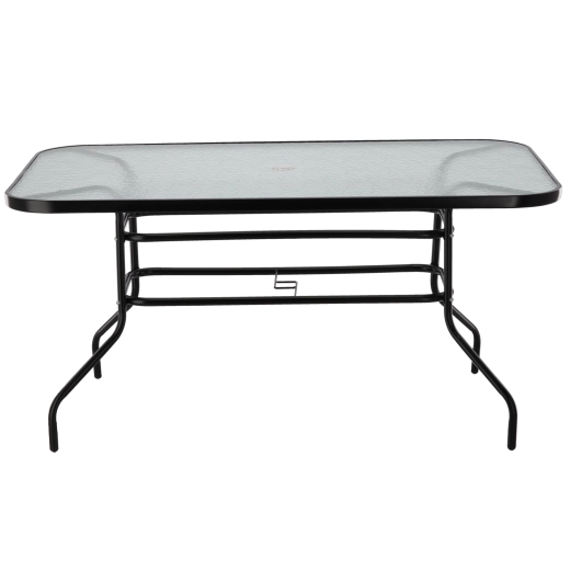 Zahradní stůl obdélníkový 150 × 90 × 70 cm se skleněnou deskou