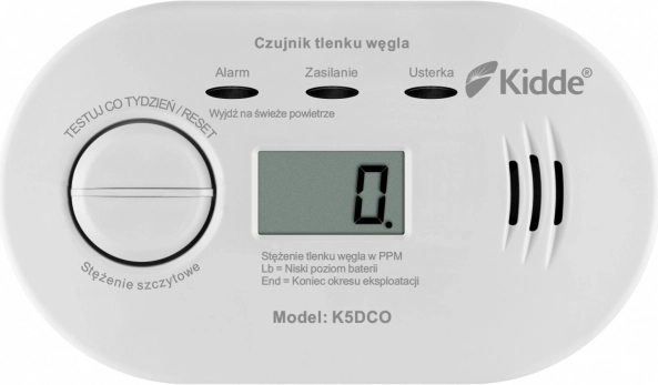 Detektor oxidu uhelnatého s displejem Kidde K5DCO