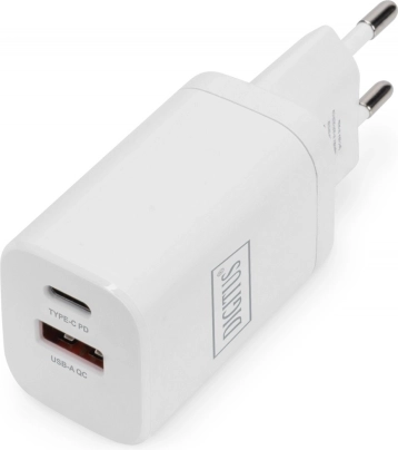 Síťová nabíječka 30 W s USB‑C PD a USB‑A QC, bílá