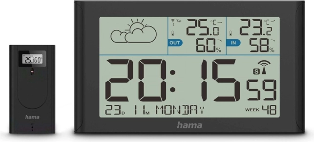 Hama Sylt Meteostanice s Termometrem a Hygrometrem - Černá