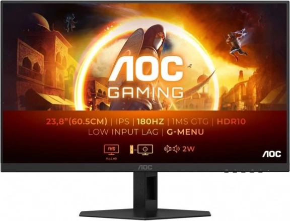 AOC herní monitor 23,8" ips 180 hz s reproduktory, 2× hdmi a displayport