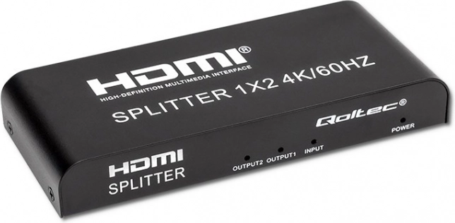 Aktivní HDMI splitter 1x2 4K/60 Hz QOLTEC