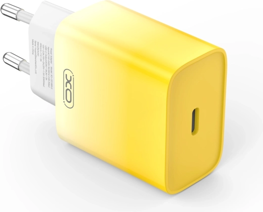 Nástěnná nabíječka XO s USB‑C, PD 30 W (žlutá)