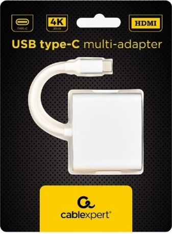 Adaptér USB typu C stříbrný s USB A 3.0 a HDMI