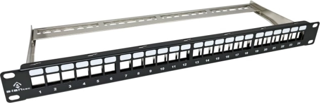 Modulární patch panel 1U prázdný 24 portů pro keystone