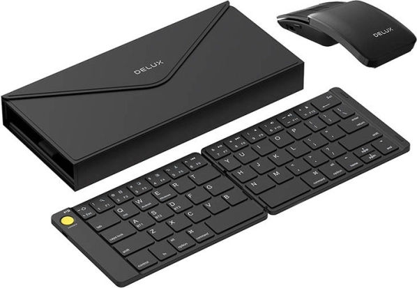 Bezdrátová skládací klávesnice a myš DELUX KF10 + MF10PR