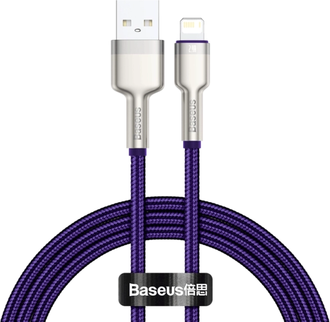 Baseus Cafule pletený USB–Lightning kabel 1 m, 2,4 A, fialový