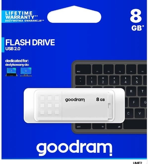 Pendrive GOODRAM UME2 8GB USB 2.0 Bílý