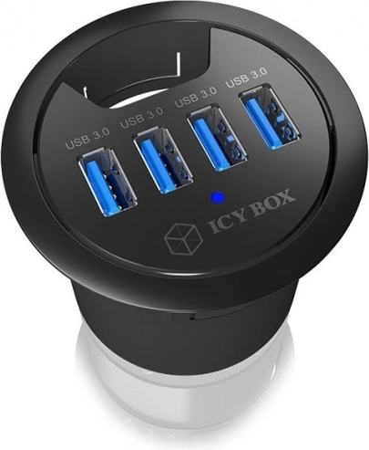 Stolní USB hub ICY BOX do průchodky 60 mm, 4× USB 3.0