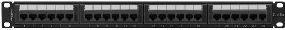 Patch panel 24 portů Cat 6a černý