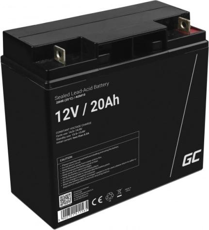 Nabíjecí AGM VRLA baterie 12 V 20 Ah pro sekačky, čluny, skútry a vozíky GREEN CELL