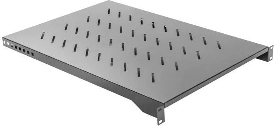 Police do 19" skříně 1U, 1000 mm, 483 × 750 mm, černá