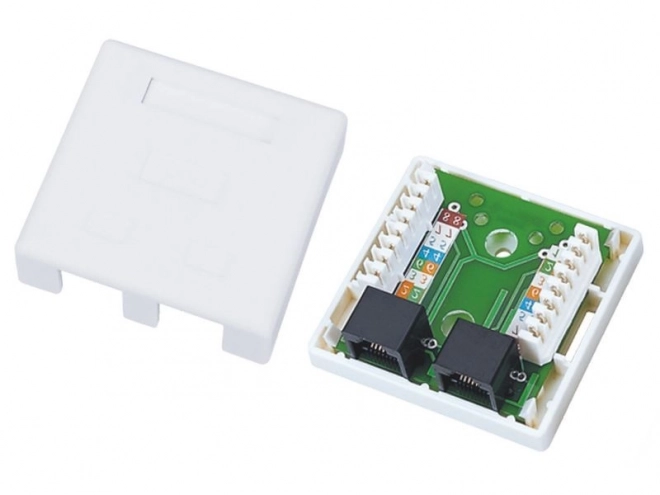 Nástěnná zásuvka UTP kat. 6, 2x RJ45