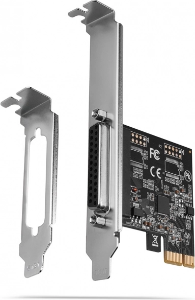 Řadič PCIe s 1 paralelním portem LPT (DB25) s nízkým i standardním profilem