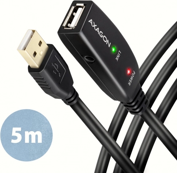 Aktivní prodlužovací kabel USB 2.0 AXAGON 5m