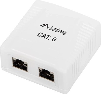 Natynková zásuvka LAN 2x RJ45 Kategorie 6 bílá