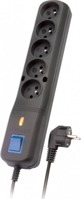 Lišta proti přepětí LV 530W, 1L, 5,0 m, černá