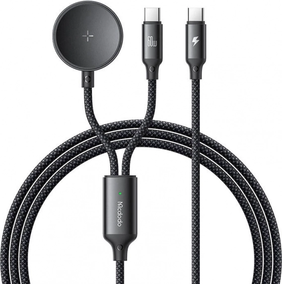 Mcdodo 2v1 USB-C kabel a nabíječka pro Samsung Watch, 60W, 1,2m