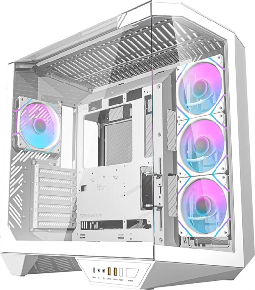 Počítačová skříň Darkflash s RGB ventilátory a držákem GPU bílá