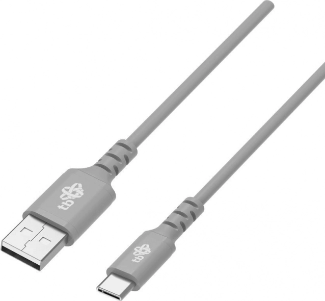 usb–usb‑c silikonový kabel 2 m, šedý, rychlé nabíjení